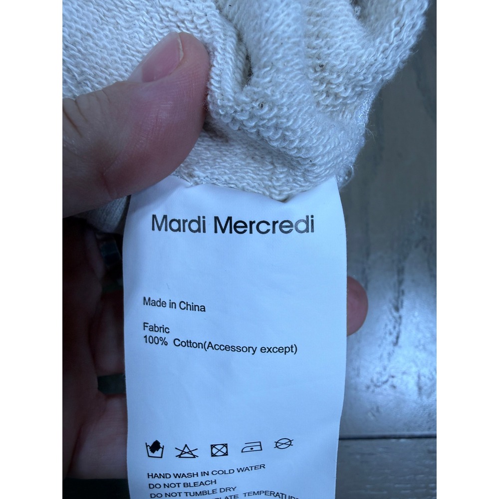 Mardi Mercredi Shorts Womens Small Gray Heather‎ Cotton French Terry Logo Sweat - Picture 5 of 14